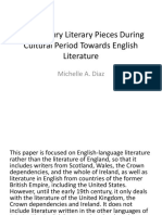 19 Century Literary Pieces During Cultural Period Towards English Literature