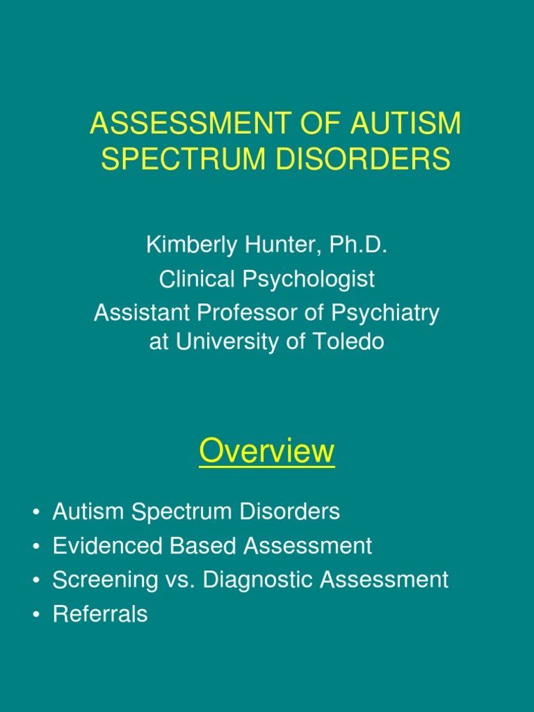 Autism Spectrum Disorder Assessment Guide | PDF | Autism Spectrum ...