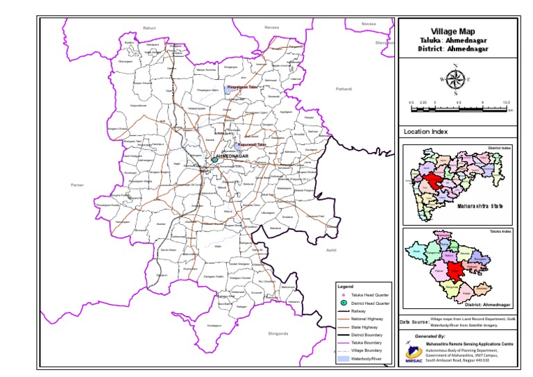 Ahmednagar District Map Pdf Th Ngr Ahmednagar | Pdf | Remote Sensing | Nature