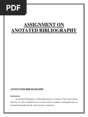 Annotated Bibliography
