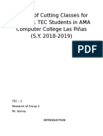 Effects of Cutting Classes for Grade 11 TEC Students in AMA Computer College Las Piñas