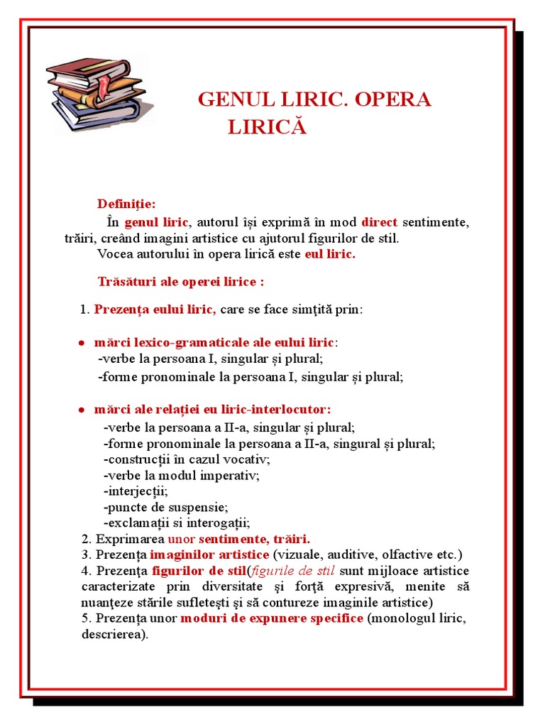 Text Suport Gen Liric