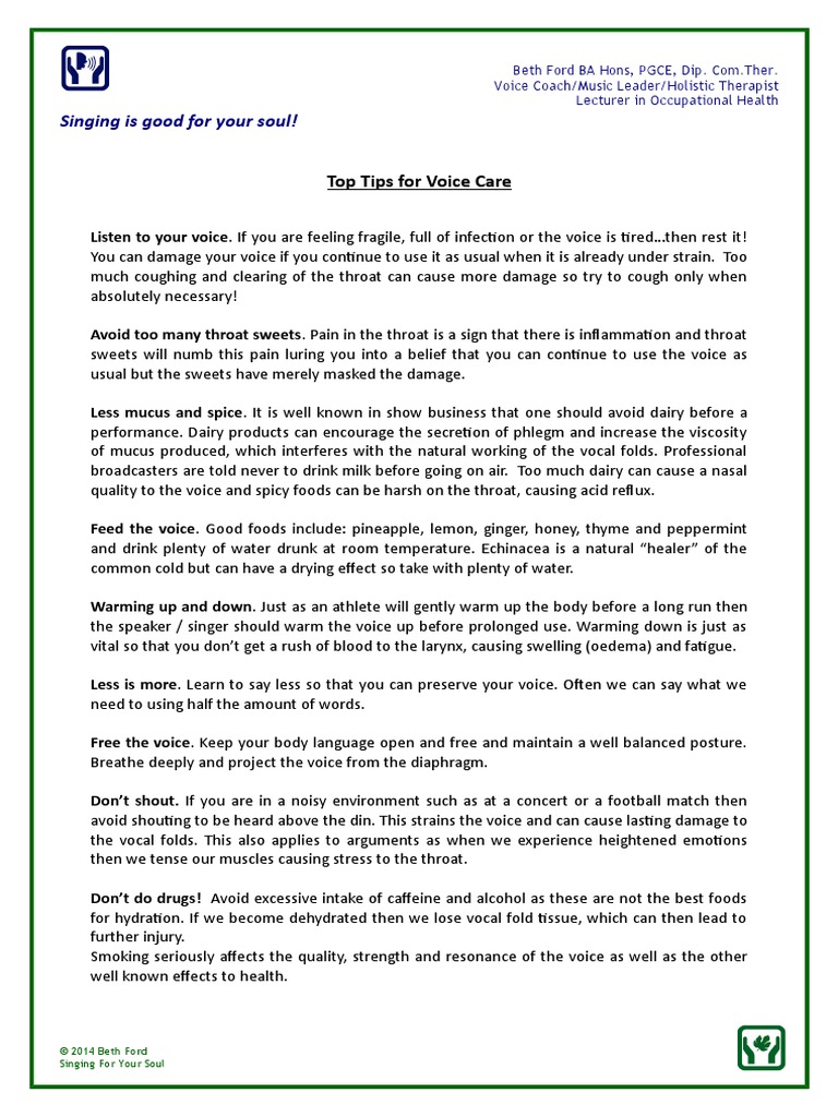 Top Tips For Effective Voice Care A Guide To Maintaining Vocal Health