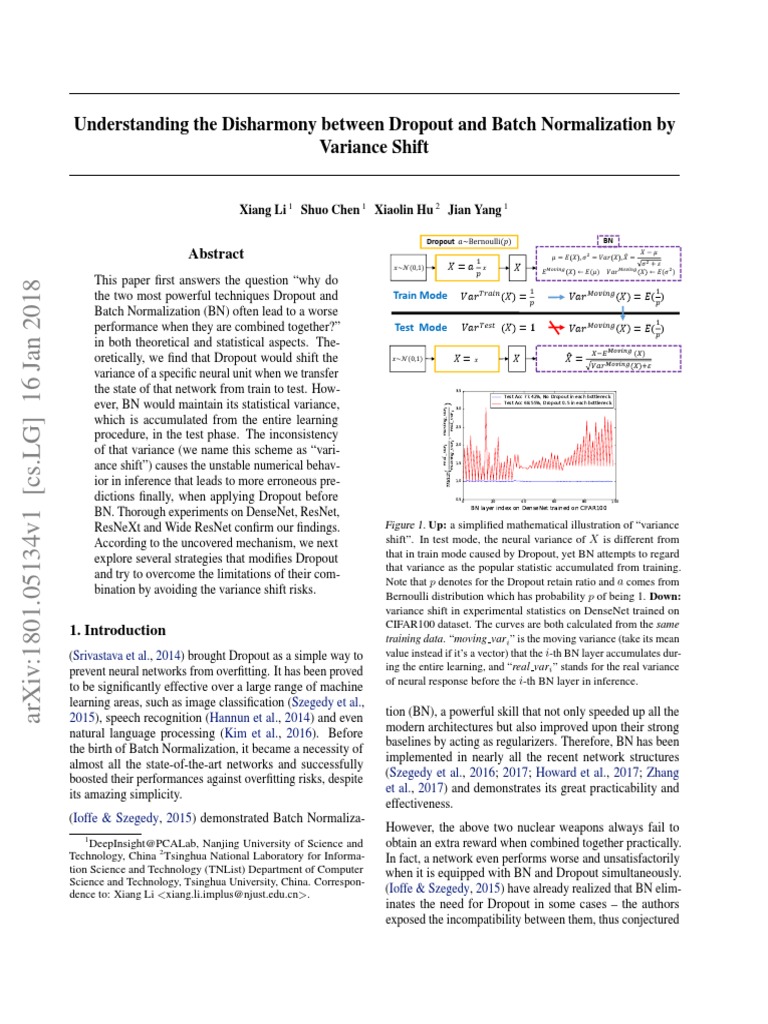 Understanding The Disharmony Between Dropout and Batch Normalization by ...