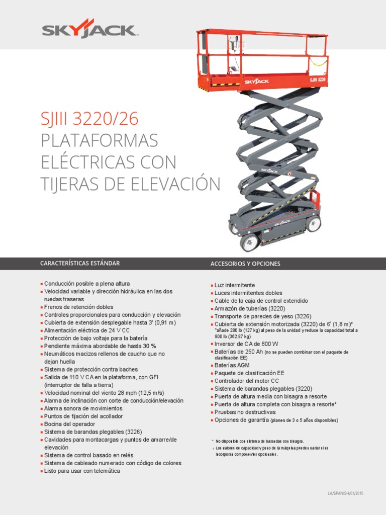 Tijera Electrica 8 Metros 3220 Sky Jack PDF Naturaleza