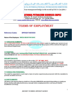 Terms of Employment: Delta International Petroleum Services (Dips)