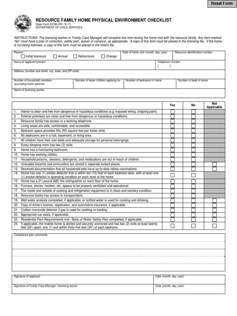 Resource Family Home Safety Checklist | PDF | Hvac | Building Engineering