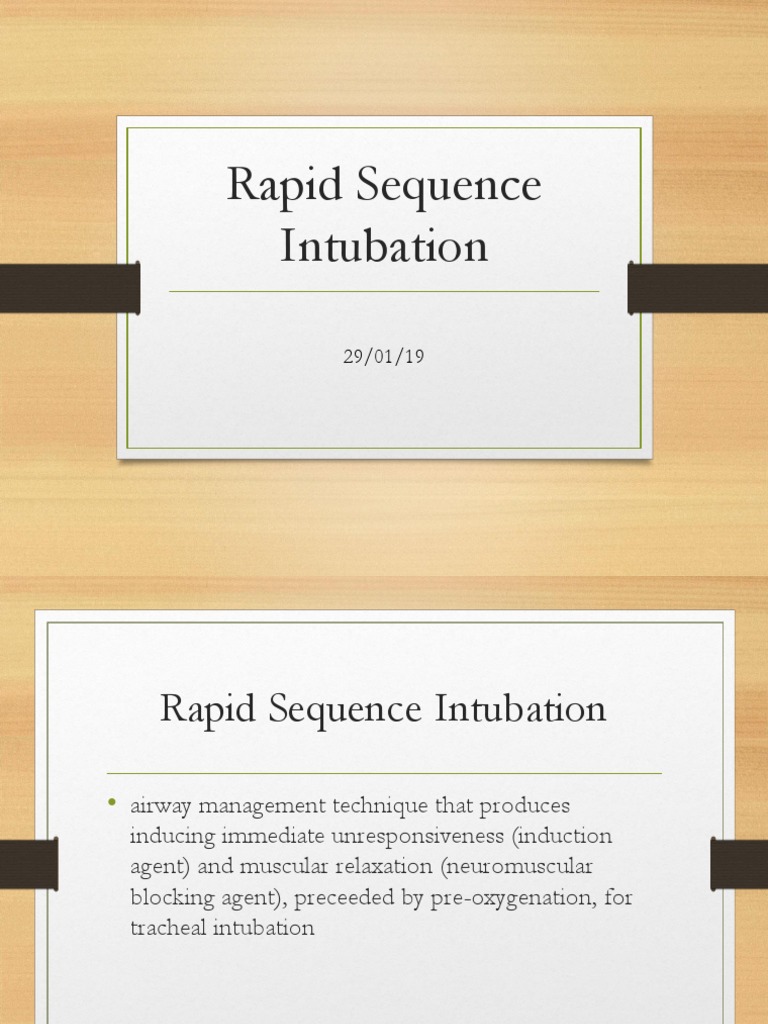 Rapid Sequence Intubation | PDF | Acetylcholine | Midazolam