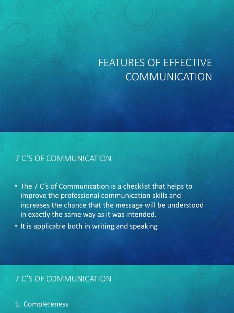 Features of Effective Communication | PDF | Communication | Truth