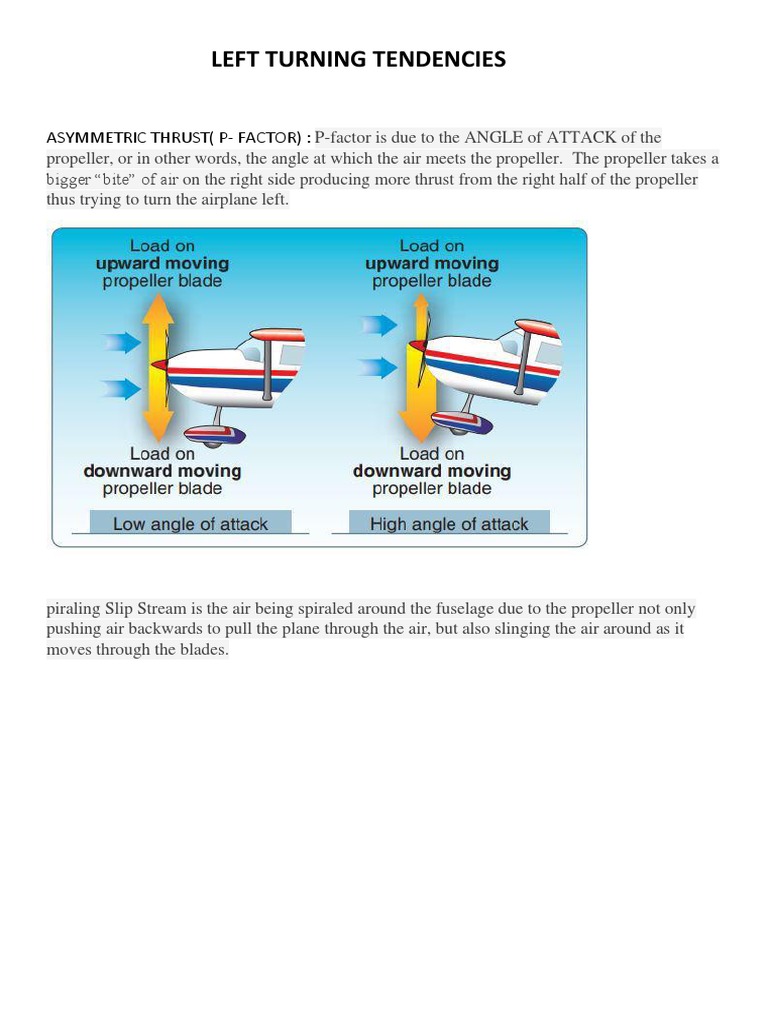 Left Turning Tendencies: Asymmetric Thrust (P-Factor) | PDF