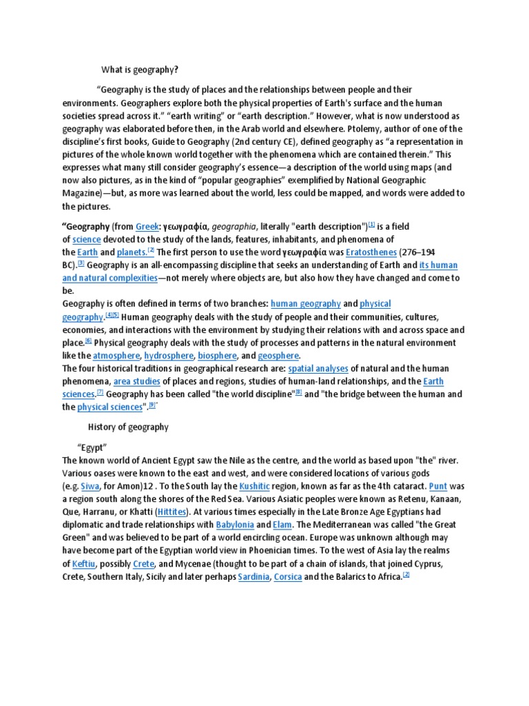 What Is Geography PDF Geography Earth Sciences