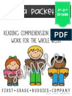 1 ST 2 ND 3 RD Grade Reading Comprehension Passagesand Questions Weekly Packet