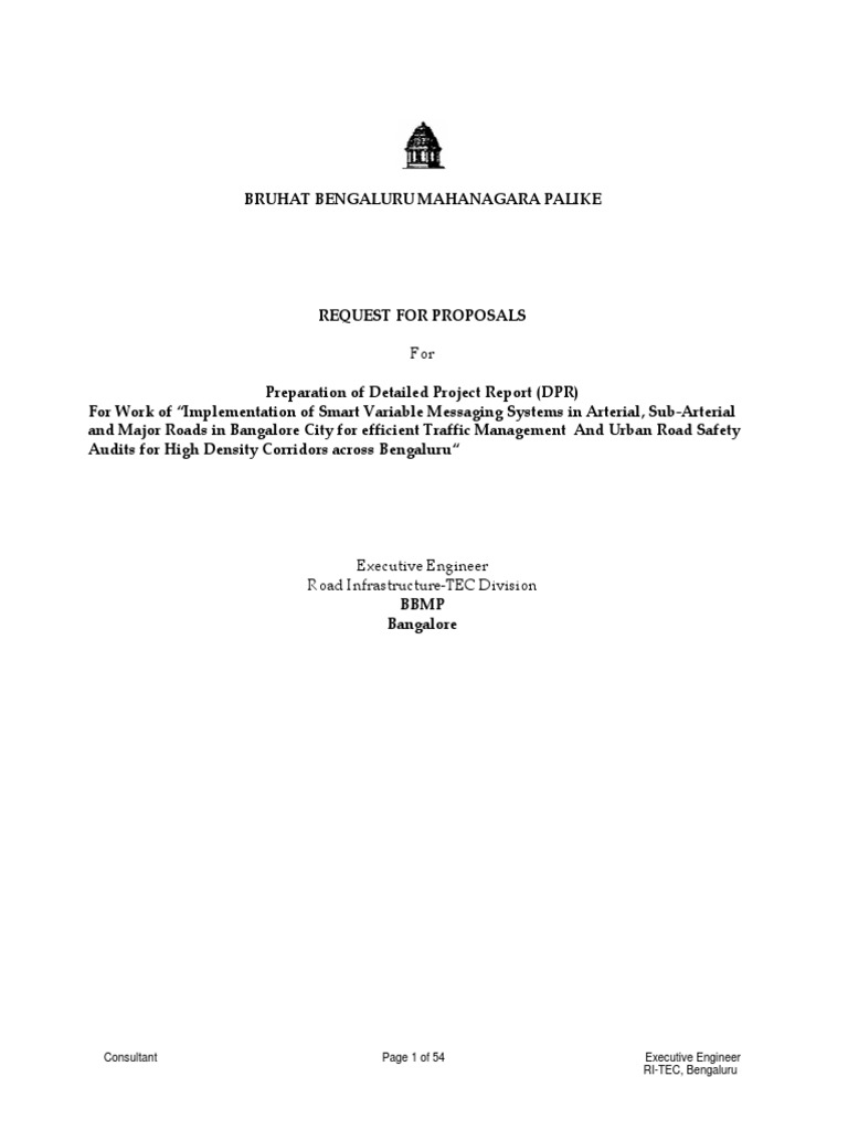 BBMP Smart Messaging System RFP | PDF | Request For Proposal | Consultant