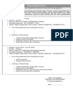 CS Form No. 212 Attachment - Work Experience Sheet RUBY
