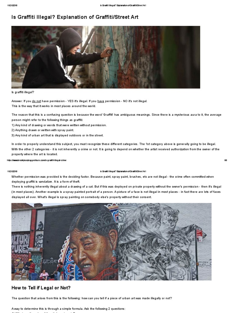 Is Graffiti Illegal Explanation of Graffiti Street Art PDF PDF
