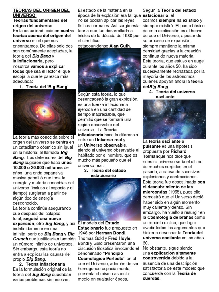 Teorias Del Origen Del Universo | PDF | Big Bang | Universo