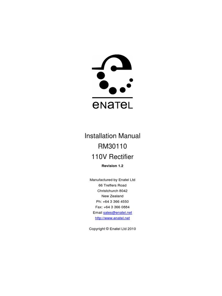 Manual RM30110 Enatelv1.2 | PDF | Rectifier | Mains Electricity