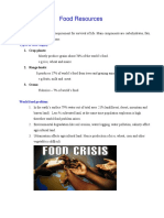 Food Resources: Types of Food Supply