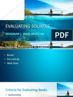 Evaluating Sources: Jessemar J. Wao, Maed Elt