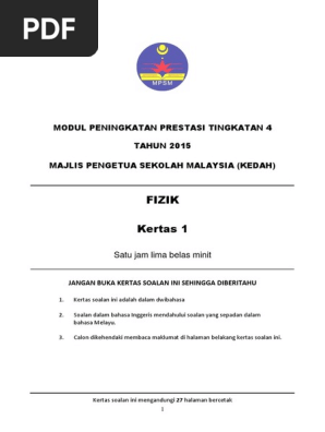 Fizik Tingkatan 4 Kertas 1 Pdf