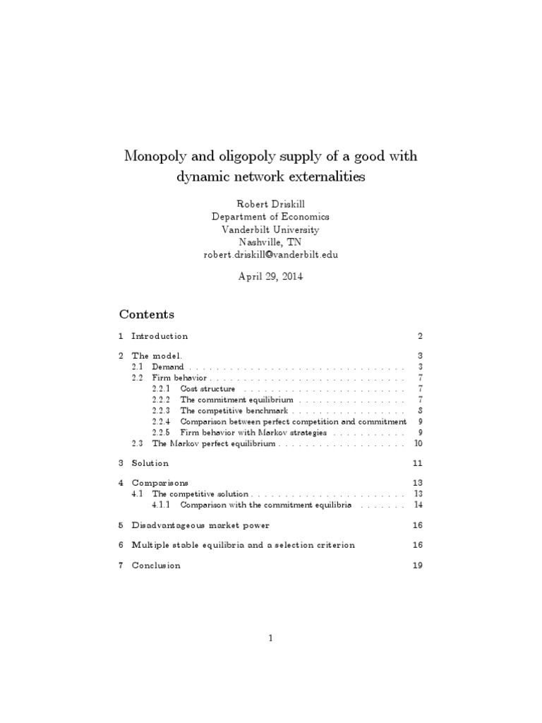 Monopoly and Oligopoly Supply of A Good PDF | PDF | Economic ...