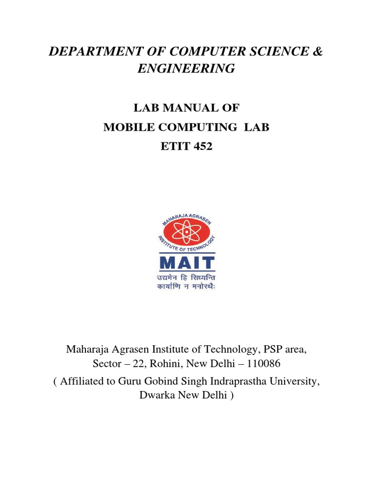 Mobile Computing Lab Manual Updated On 20th March 2018 | PDF | Html ...