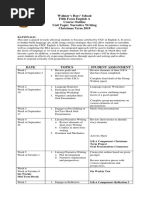 5th Form Language Course Outline - Christmas Term 2018