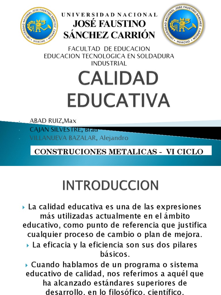 Eficiencia en la Calidad Educativa | PDF | Calidad (comercial) | Sociedad