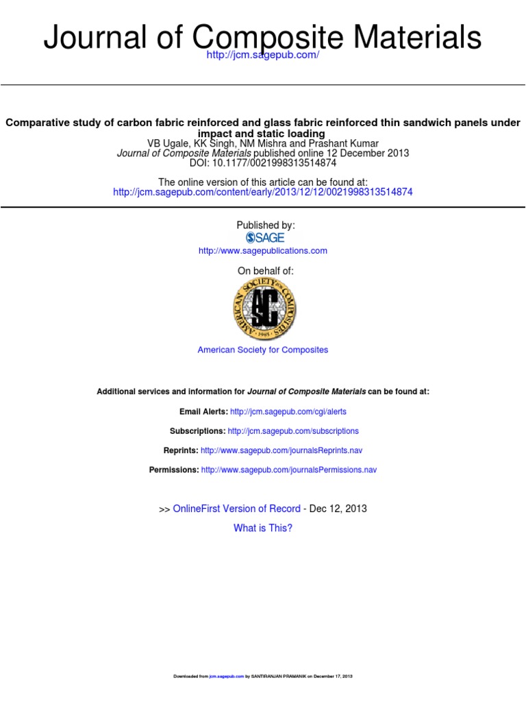 Journal of Composite Materials | PDF | Composite Material | Fibre ...
