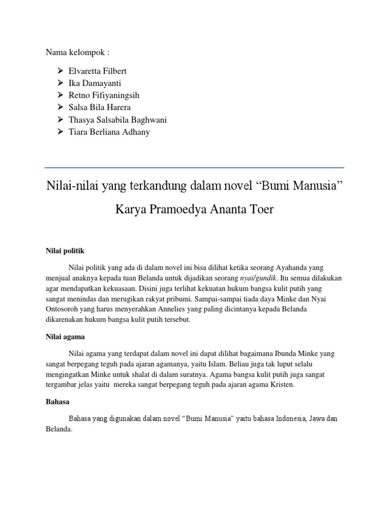Analisis Novel Bumi Manusia