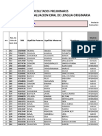 Resultados Preiminares Oralidad Aimara