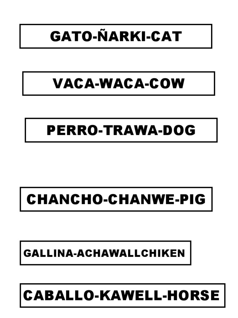Animales Mapudungun