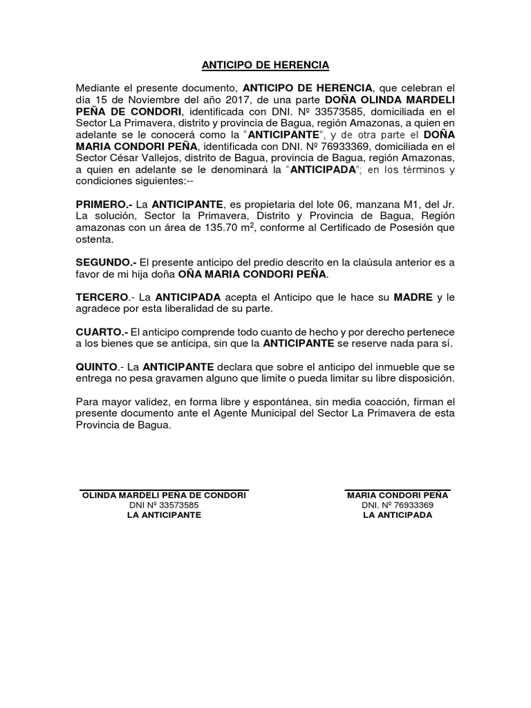 Formato de Herencia PDF