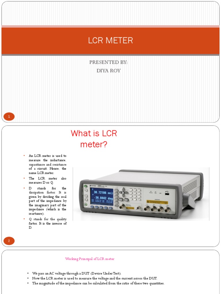 LCR Meter: Presented By: Diya Roy | PDF | Electrical Impedance ...