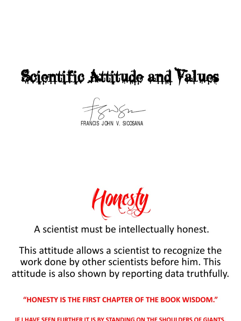 Scientific Attitudes and Values Explained | PDF | Curiosity | Attitude ...