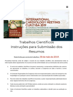 Instruções Trabalhos Científicos - International Cardiology Meeting 2019 - Curitiba - PR
