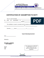 CS Form No. 4 Certification of Assumption To Duty - Edited