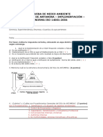 Examen Control de Éxito - SGA ANTAMINA - Implementación - Norma ISO 14001 2004 - Respuestas