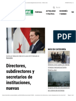 Directores, Subdirectores y Secretarios de Instituciones, Nuevas Designaciones de Cortizo - Metro Libre