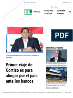 Primer Viaje de Cortizo Es para Abogar Por El País Ante Los Bancos - Metro Libre