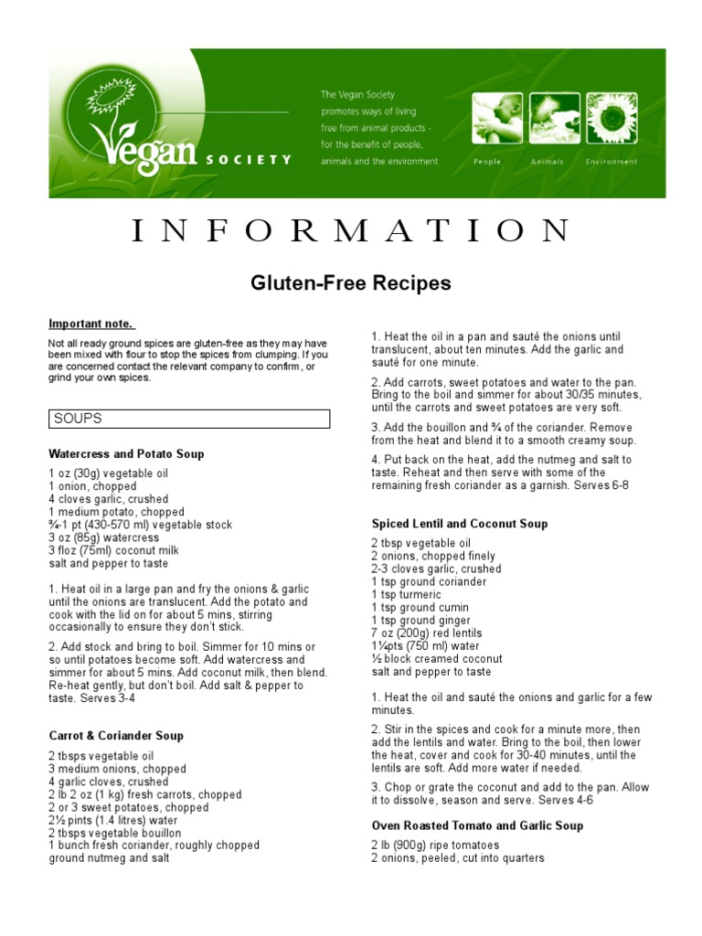 Gluten Free Vegan Recipes | PDF | Garlic | Teaspoon