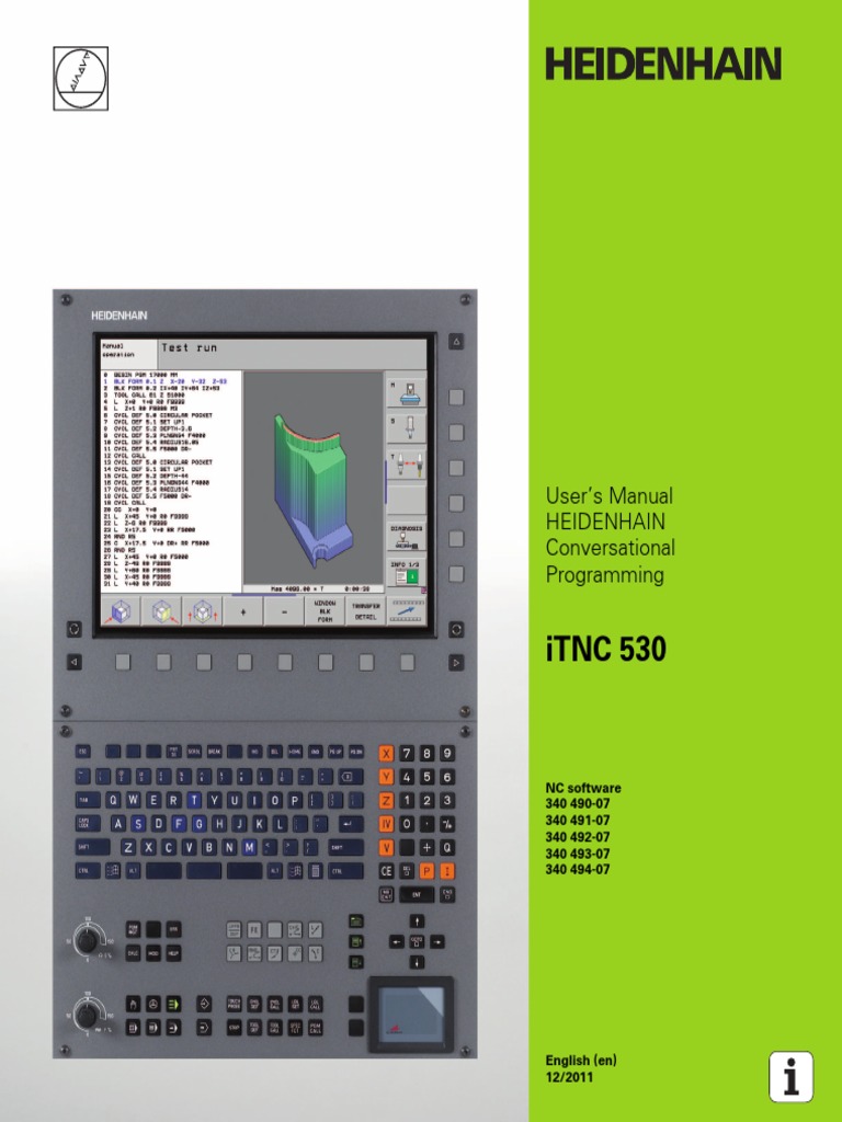 iTNC 530: User's Manual Heidenhain Conversational Programming | PDF ...