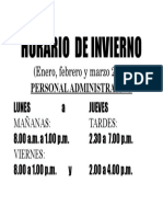 Horario de Asistencia Invierno