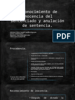 Reconocimiento de Inocencia Del Sentenciado.