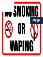 No Smoking and Vaping Sign