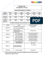 Vibgyor High Caie Grades 1-10 Caie Tentative PTM Schedule A.Y 2018-19