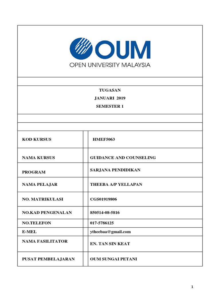 Draf Assignment Kaunseling Pdf