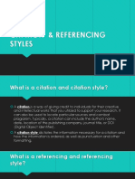 Citation Referencing Styles