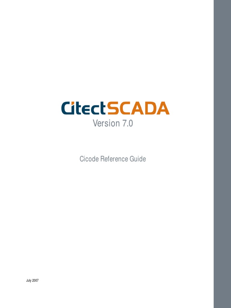 CitectSCADA v7.0 - Cicode Reference Guide | PDF | Array Data Type ...