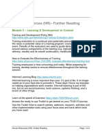 Human Resources (HR) - Further Reading: Module 3 - Learning & Development in Context